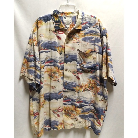 Tommy Bahama Other - Tommy Bahama Hawaiian Shirt, ALL OVER PRINT, 100% Silk Sz XL, pit to pit 24"‎
